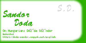 sandor doda business card